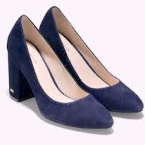 Cole Haan Womens Alanna Suede Marine Blue Pumps
